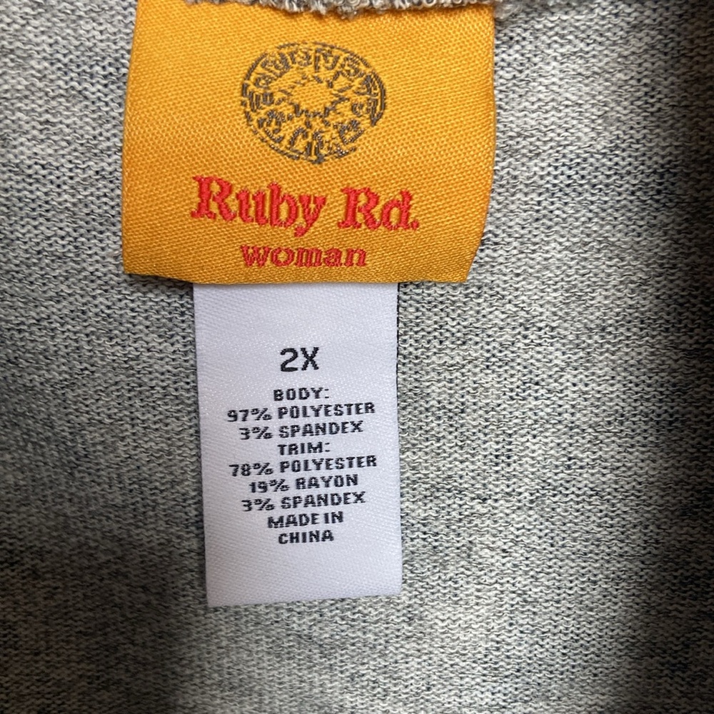 Ruby Rd Paisley print animal print neutral pullover top size 2X - Picture 8 of 17